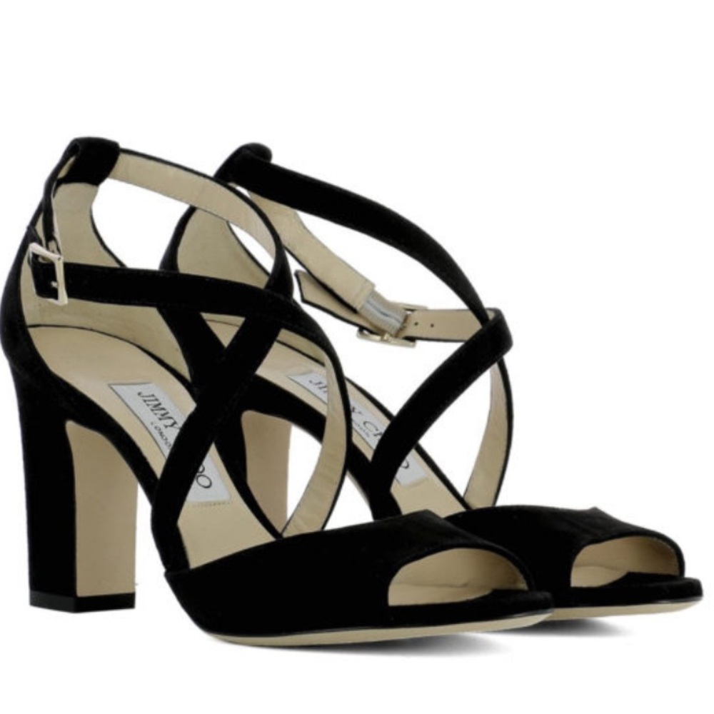 Jimmy Choo Carrie 85mm Black Suede Heel